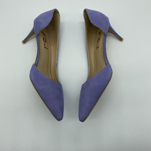 FSJ Women Basic Slip on D'Orsay Pumps Heels Pointe - Picture 6 of 11